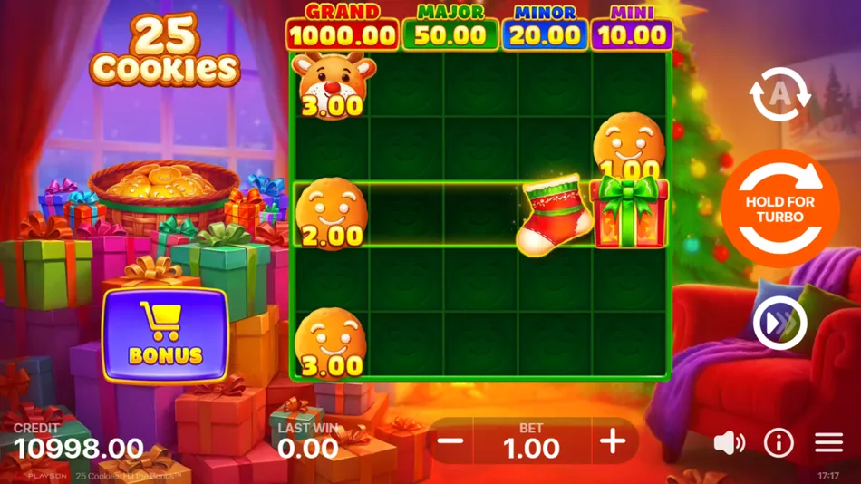 25 Cookies: Hit the Bonus 5x5 grid shown in the base game before the Bonus Game starts